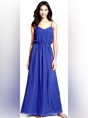 lilly Pulitzer spagheti strap royal blue silver dot maxi dress small